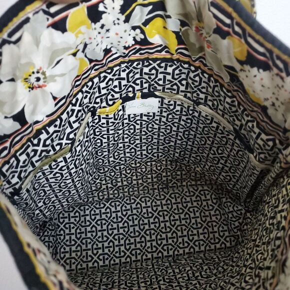Vera Bradley Dogwood Medium Tote Yellow Floral Shoulder Bag Shopping Retired - Picture 10 of 11